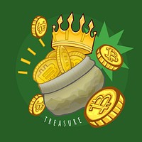 Bitcoin money bag cartoon illustration