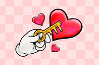 Key to heart background, love cartoon