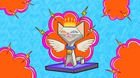 Gaming technology desktop wallpaper, AR cat character illustration