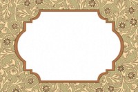 Leafy patterned frame background, brown vintage design, remixed by rawpixel