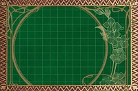 Green luxury frame background, flower border design, remixed by rawpixel