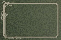 William Morris' patterned background, leaf frame, remixed by rawpixel