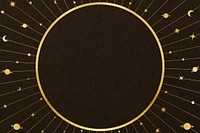 Celestial astrology frame background, brown textured design