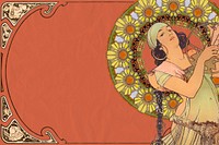 Alphonse Mucha's Salomé background, vintage woman aesthetic, remixed by rawpixel