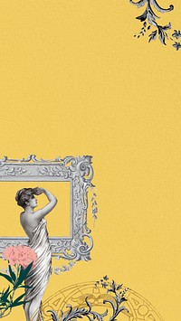 Art nouveau yellow iPhone wallpaper, remixed by rawpixel