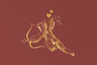 Aesthetic gold cupid, Valentine's background, remixed by rawpixel