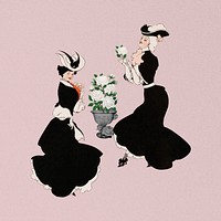 Vintage Victorian women, art nouveau, remixed by rawpixel