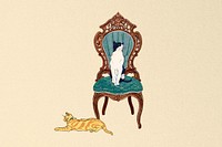 Vintage cute cats background, remixed by rawpixel