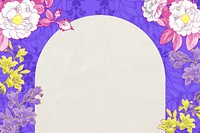 Purple floral frame background, vintage botanical illustration, remixed by rawpixel