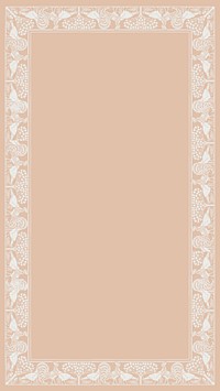 Beige ornamental frame iPhone wallpaper, vintage background, remixed by rawpixel