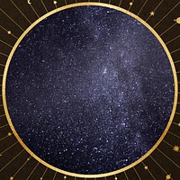Celestial astrology frame background, brown galaxy aesthetic