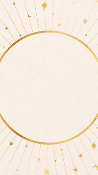 Golden galaxy frame mobile wallpaper, beige background 