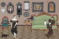 Victorian era aesthetic background, vintage illustration, remixed by rawpixel