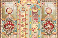 Aesthetic church's stained glass background, Art Nouveau design, remixed by rawpixel