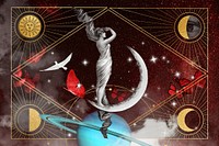 Aesthetic Art Nouveau celestial background, remixed by rawpixel