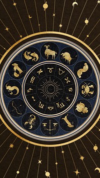 Aesthetic zodiac sign iPhone wallpaper, Alphonse Mucha’s  famous Art Nouveau artwork, remixed by rawpixel