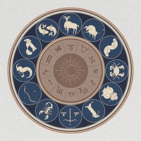 Alphonse Mucha’s zodiac sign, famous Art Nouveau artwork, remixed by rawpixel