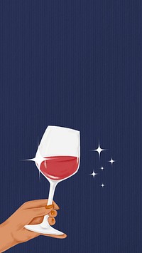 Red wine glass phone wallpaper, celebration drink background