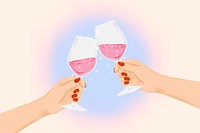 Clinking wine glasses background, New Year celebration