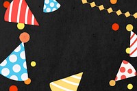 Cone hat frame background, birthday party illustration