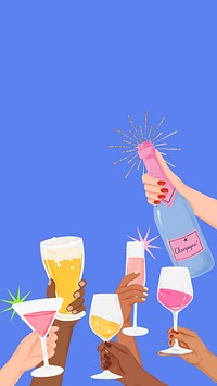 Party drinks iPhone wallpaper, cute blue background