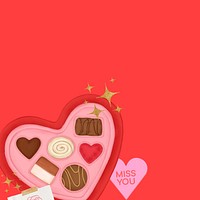 Valentine's chocolate box background, red border design