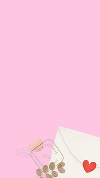 Valentine's love letters mobile wallpaper, pink border background