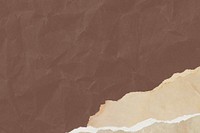 Wrinkled brown background, ripped paper border design