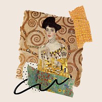 Gustav Klimt's Portrait of Adele Bloch-Bauer I collage design, remixed by rawpixel