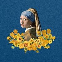 Vermeer pearl earring collage element. Famous art remixed by rawpixel.