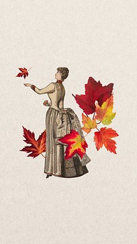 Victorian woman iPhone wallpaper, remixed by rawpixel