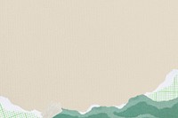 Beige background, ripped green paper border