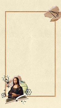 Mona Lisa mobile wallpaper. Leonardo da Vinci art remixed by rawpixel.