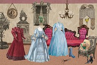 Victorian life and fashion background, remixed by rawpixel