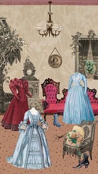 Victorian lifestyle iPhone wallpaper, remixed by rawpixel