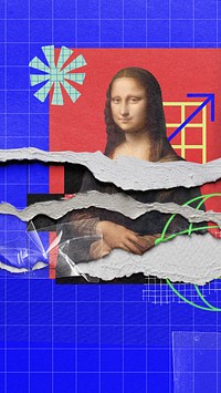 Mona Lisa mobile wallpaper. Leonardo da Vinci art remixed by rawpixel.