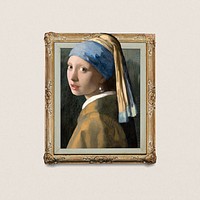 Vermeer girl picture frame. Famous art remixed by rawpixel.