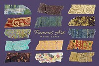 Famous artwork patterned washi tape set, remixed by rawpixel