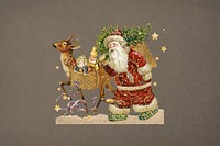 Vintage Santa Claus, Christmas collage element