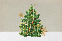 Festive Christmas tree collage element