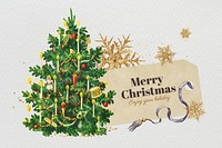 Merry Christmas greeting tag, paper craft remix