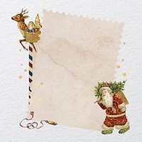 Vintage Santa note, festive Christmas design