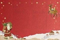 Santa Claus frame background, Christmas festive paper collage