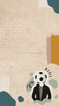 Football head man iPhone wallpaper, abstract sport collage