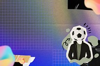 Football head man background, abstract sport collage