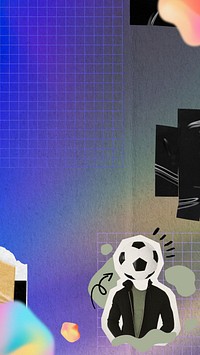 Football head man iPhone wallpaper, abstract sport collage