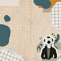 Football head man background, abstract sport collage