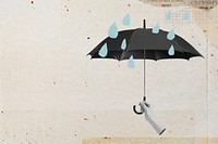 Climate change umbrella, collage remix design