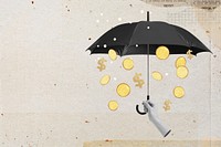 Business profit umbrella, collage remix design