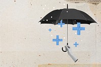 Life insurance umbrella, collage remix design